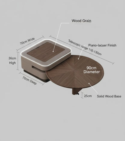 SCALA Coffee Table Set – Walnut Veneer with Hidden Storage & Lift-Top
