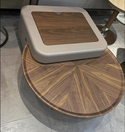 SCALA Coffee Table Set – Walnut Veneer with Hidden Storage & Lift-Top