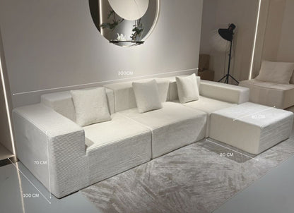 SOLENE Compressed 3-seater Sofa with Matching Ottoman –  300cm