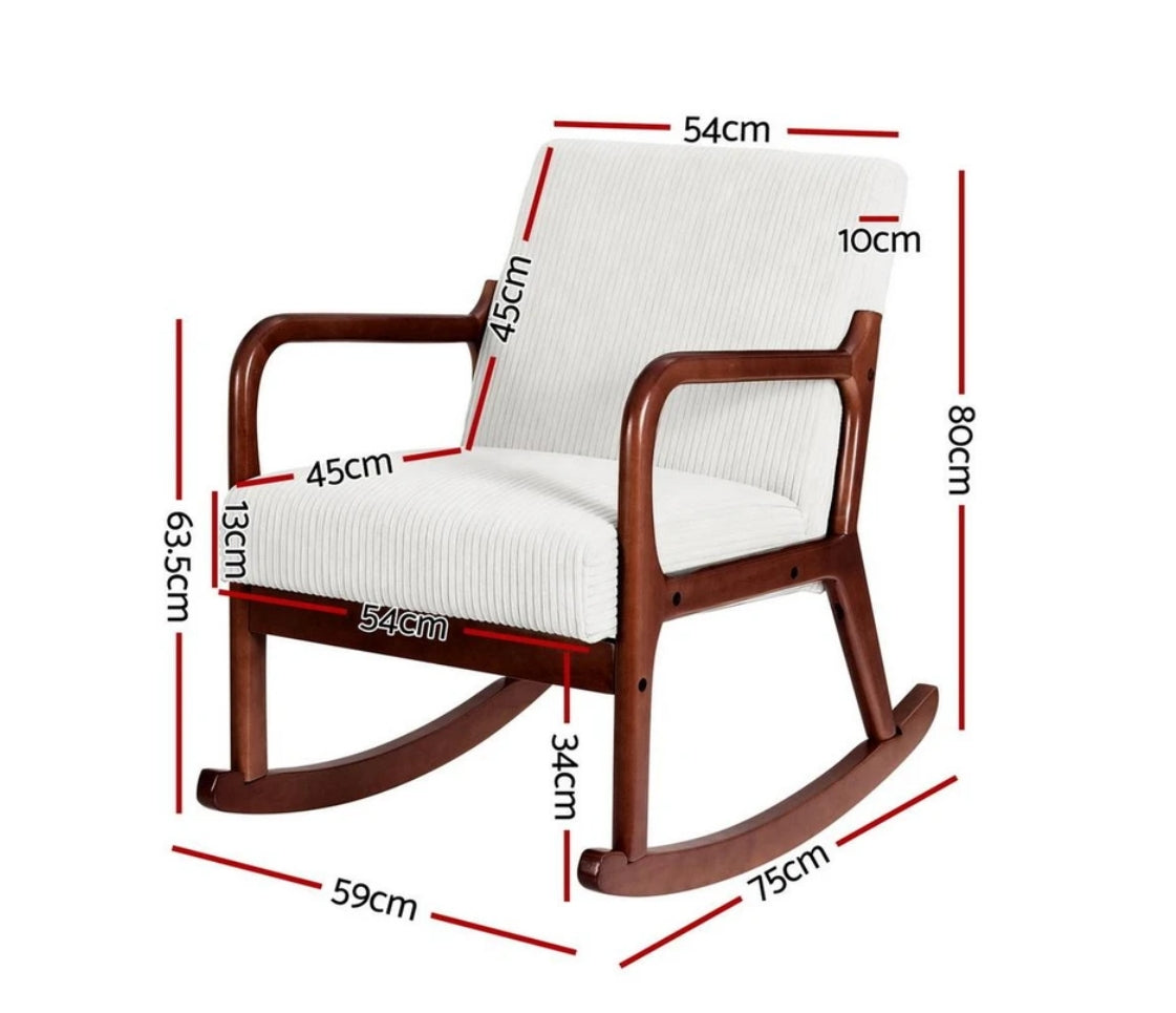 Elara Corduroy Rocking Armchair