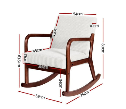 Elara Corduroy Rocking Armchair
