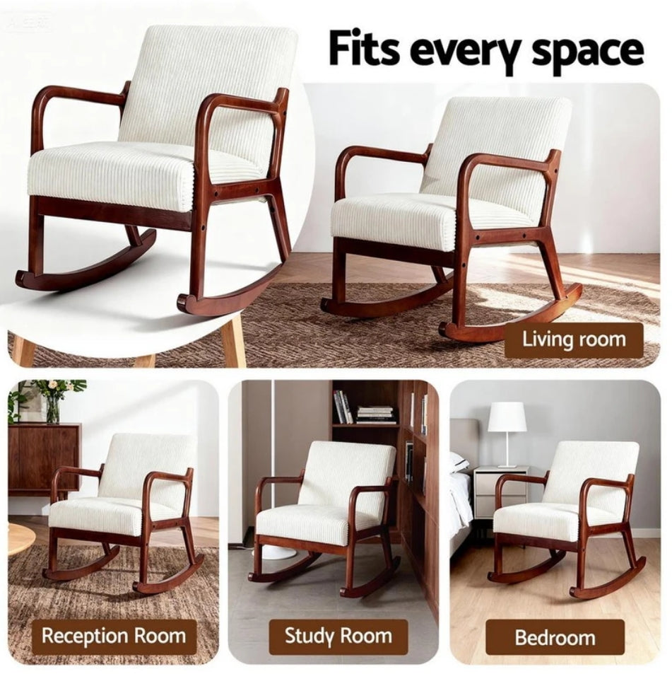 Elara Corduroy Rocking Armchair