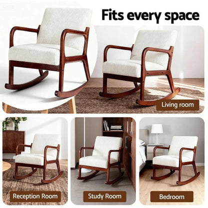 Elara Corduroy Rocking Armchair