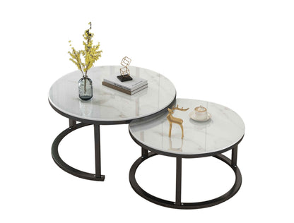 Ravel Marble-Effect Nesting Coffee Table Set