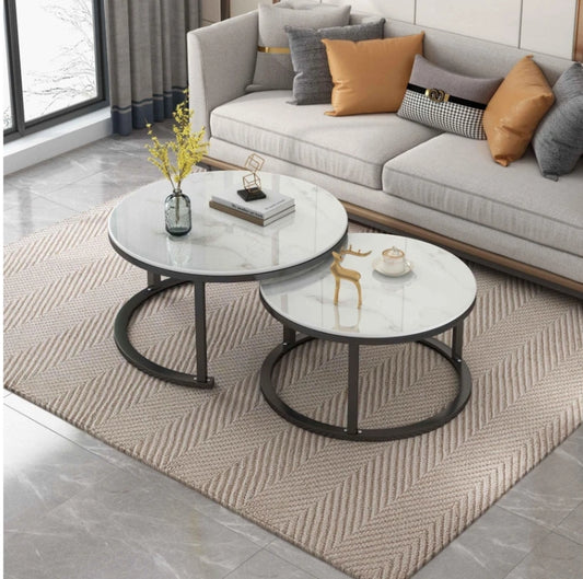 Ravel Marble-Effect Nesting Coffee Table Set