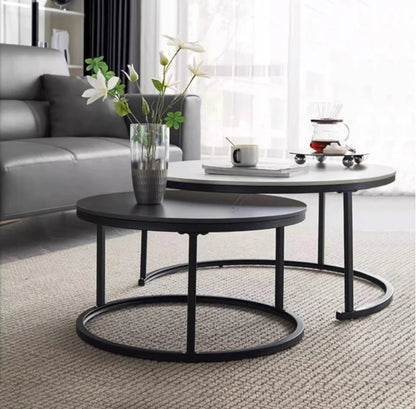 Ravel Marble-Effect Nesting Coffee Table Set