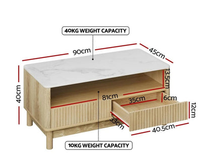 Orvyn Marble-Effect Storage Coffee Table