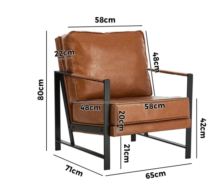 MORENA Lounge Armchair Sofa Chair Faux Leather Accent Armchairs