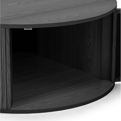 TASSIE Fluted Side Table – Natural Timber Accent Table (Scandinavian + Coastal Style)