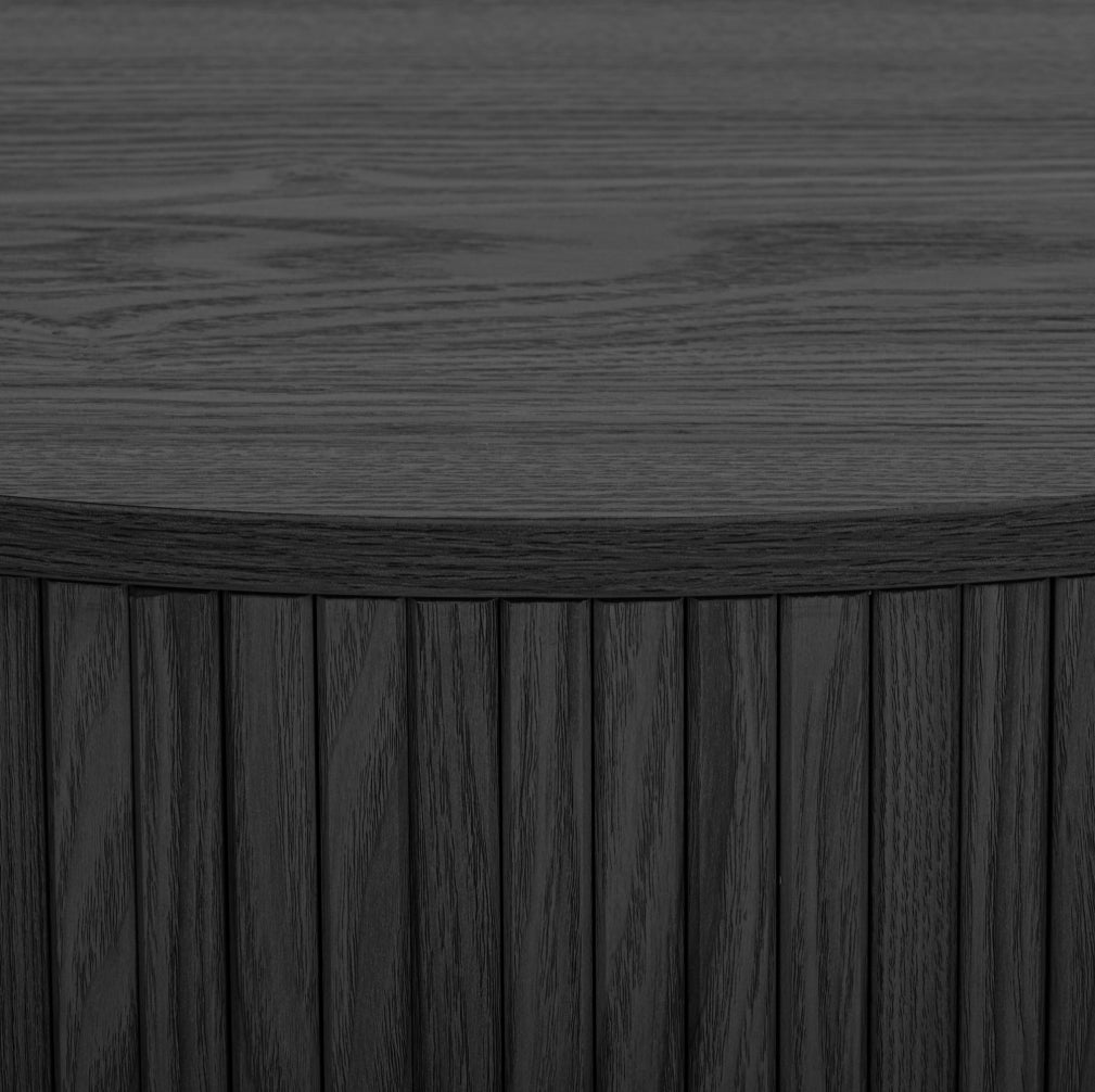 TASSIE Fluted Side Table – Natural Timber Accent Table (Scandinavian + Coastal Style)