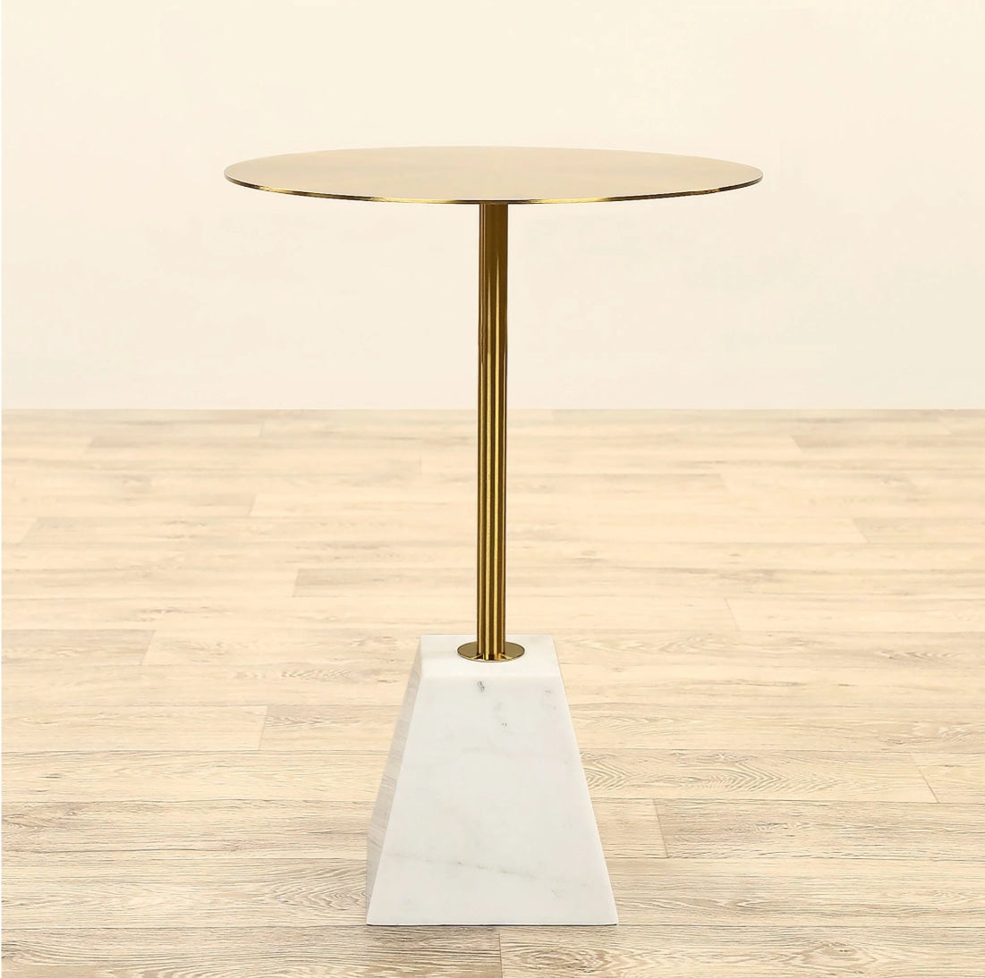 Vogue Side Table – Marble & Brushed Gold