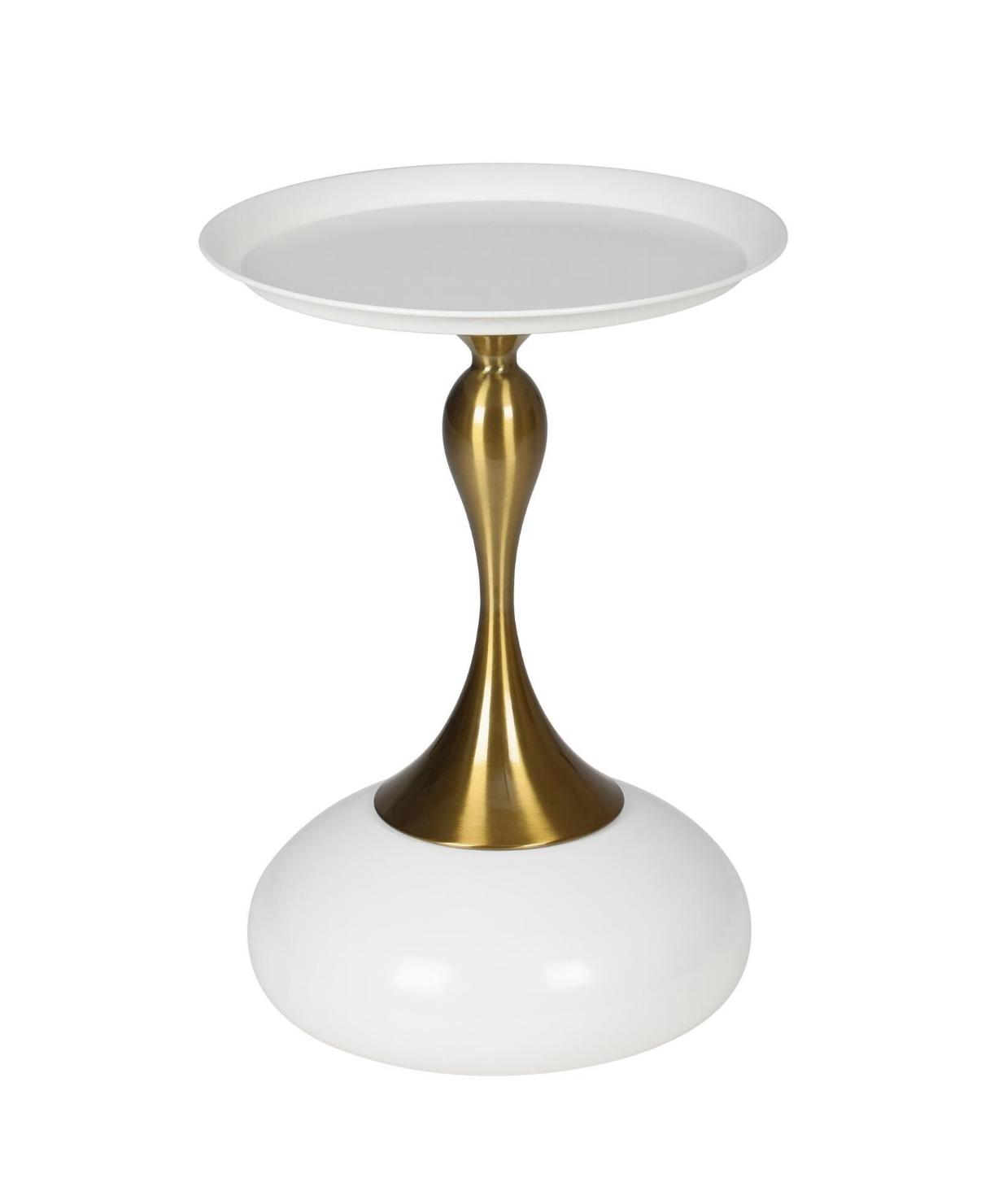 Bianca Nera Steel Accent Table – Modern Sculpted Side Table (Black or White)