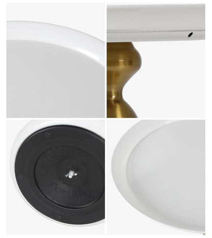 Bianca Nera Steel Accent Table – Modern Sculpted Side Table (Black or White)