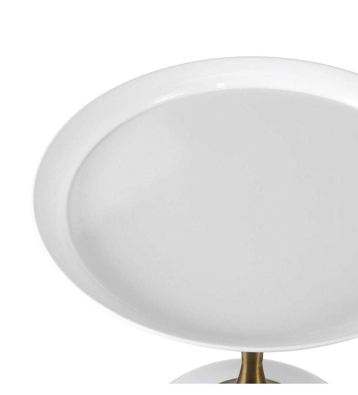 Bianca Nera Steel Accent Table – Modern Sculpted Side Table (Black or White)