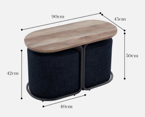 CHESS The 3-Piece Coffee Table & Ottoman Set