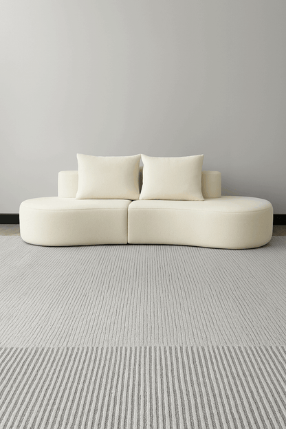 LUNA Compressed Sofa – Modern Curved Comfort 240CM Cream