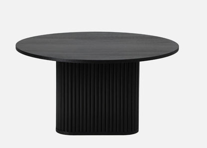 Morena Round Coffee Table — Matte Black Fluted Base (78.5cm)