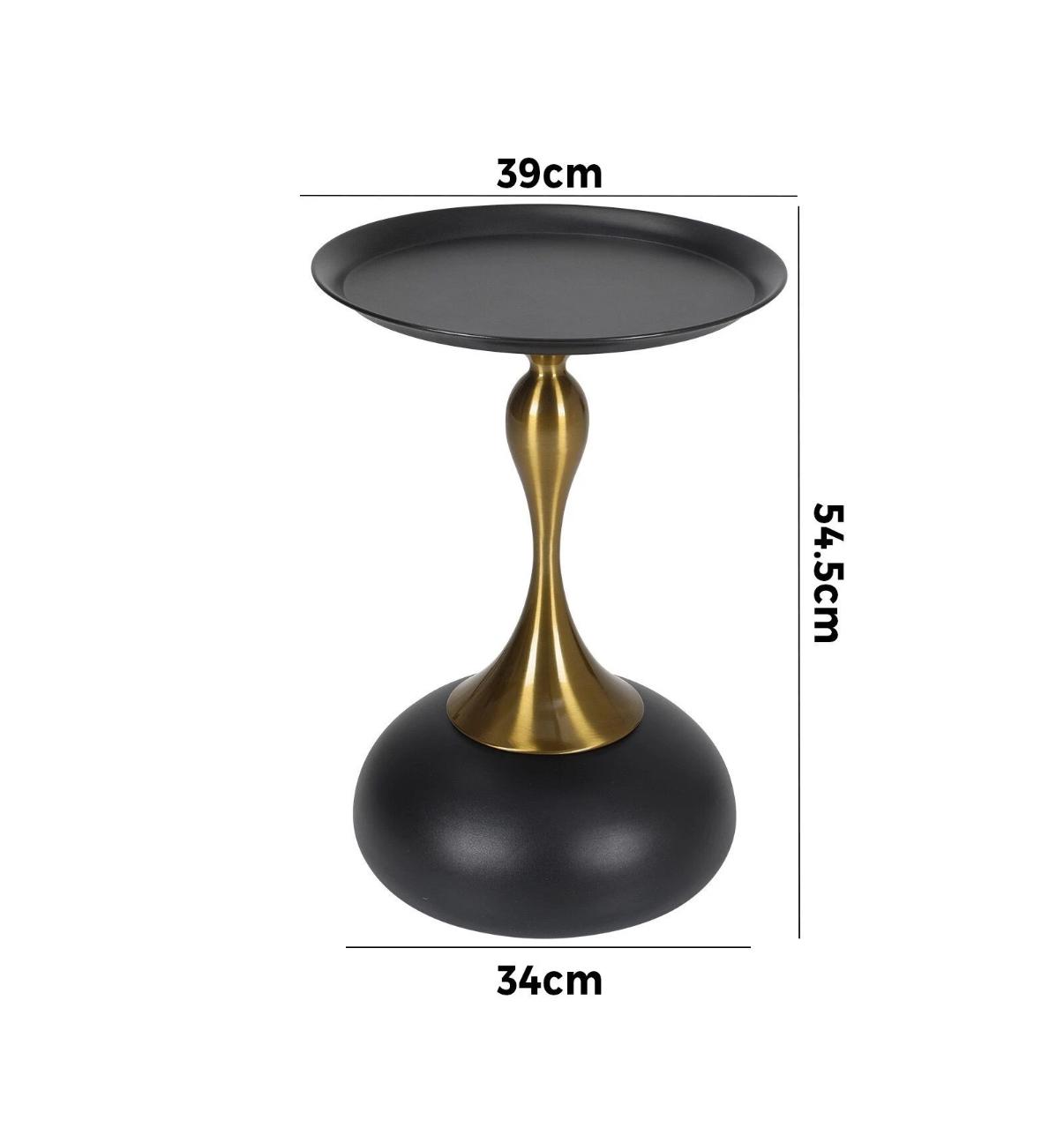 Bianca Nera Steel Accent Table – Modern Sculpted Side Table (Black or White)