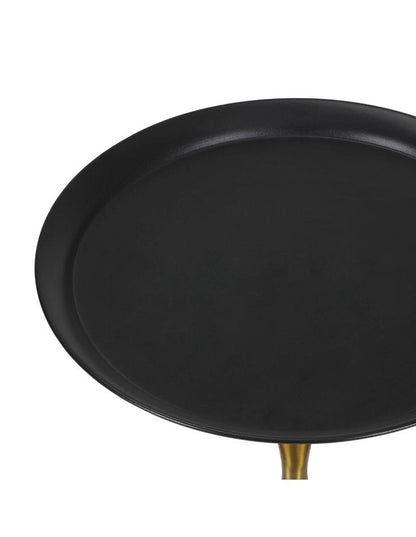 Bianca Nera Steel Accent Table – Modern Sculpted Side Table (Black or White)